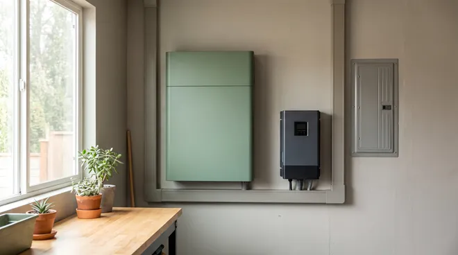 Foto NA — batterij die de productie opslaat