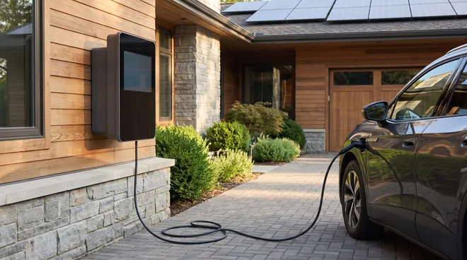 AFTER photo — smart solar charger installed