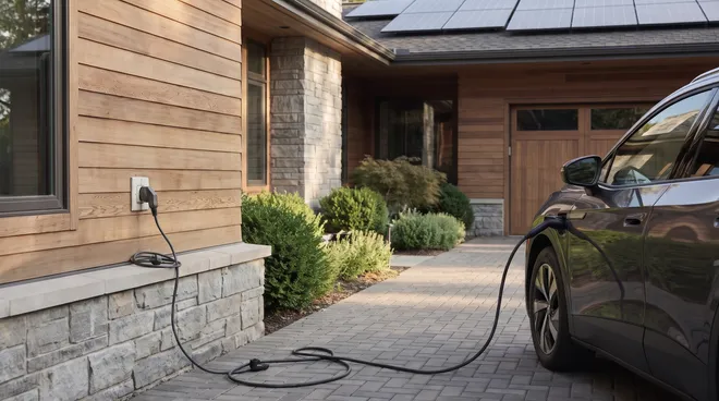 BEFORE photo — EV charged from a domestic socket