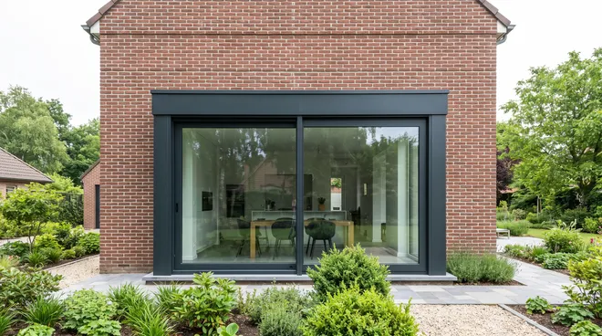 AFTER photo — large aluminium sliding bay