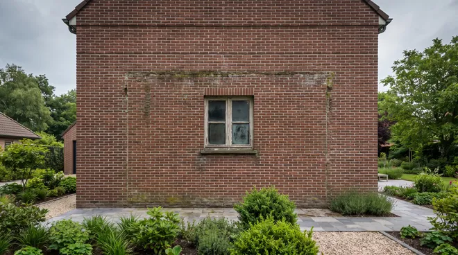 BEFORE photo — small window and solid wall
