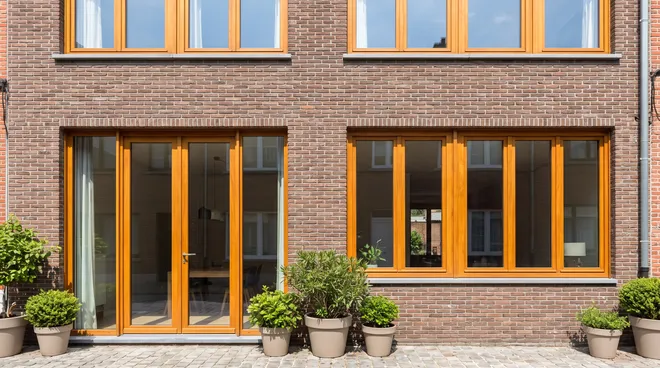 AFTER photo — restored wood windows, discreet double glazing