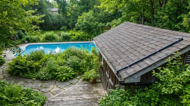 BEFORE photo — cold pool, reluctant swimmers in May