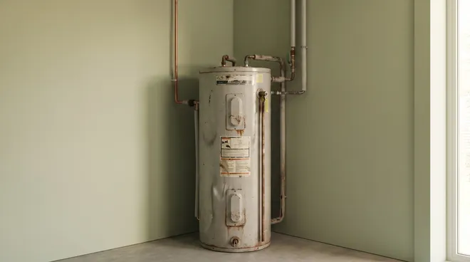 Foto VOOR — oude elektrische boiler van 150 L