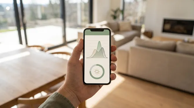 AFTER photo — monitoring app on a smartphone