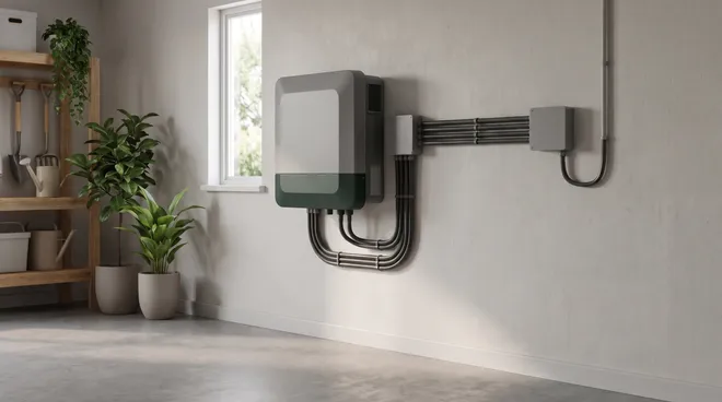 Foto VOOR — zonne-installatie zonder opslag, injectie op het net