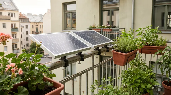 AFTER photo — two panels mounted on the railing