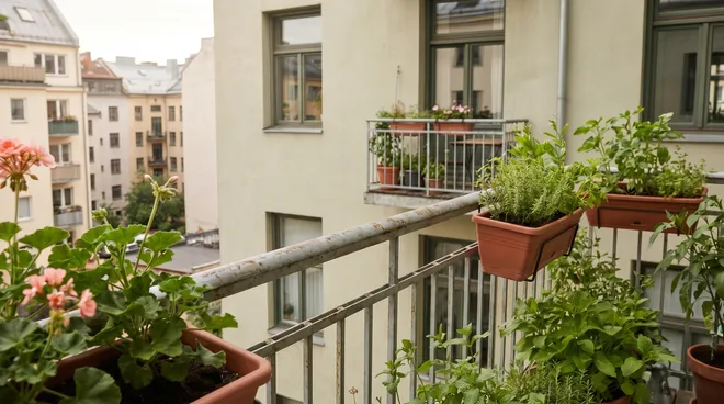 BEFORE photo — empty apartment balcony, no panel