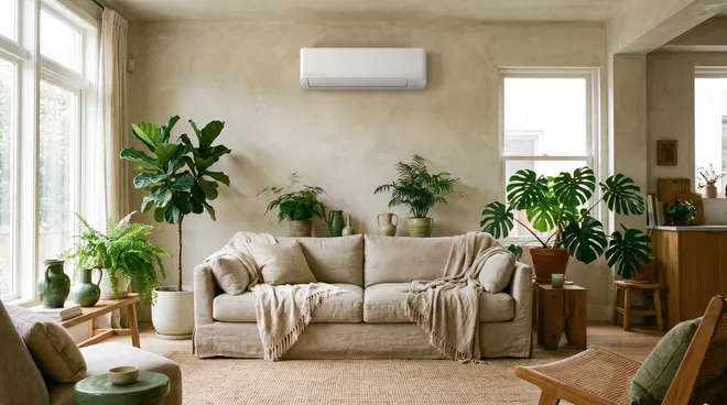 AFTER photo — air-to-air wall split and a lighter bill