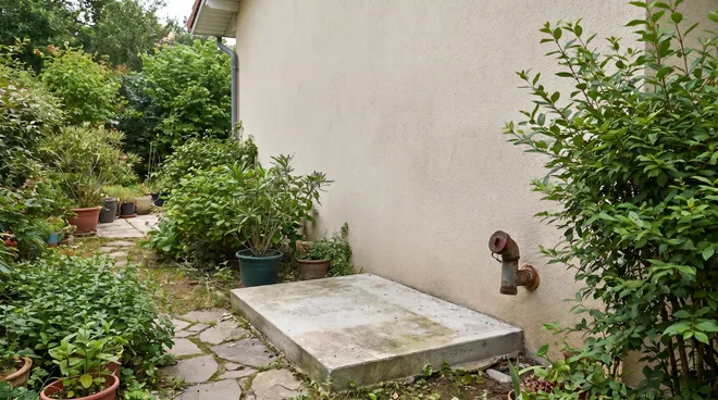 BEFORE photo — old oil boiler in a cellar