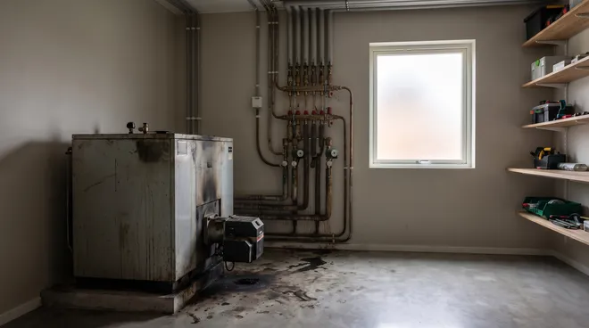 Foto VOOR — energievretende mazoutketel