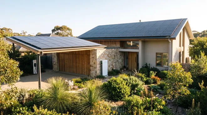 Photo APRÈS — carport, borne et batterie ajoutés au système