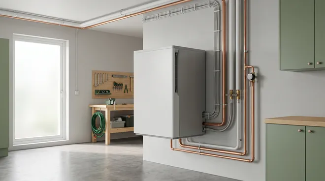 AFTER photo — installed heat pump