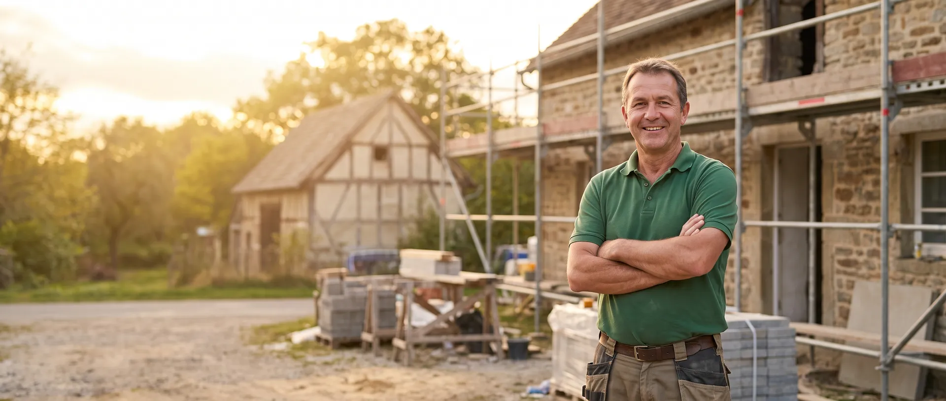 The founder of wendows in front of a worksite